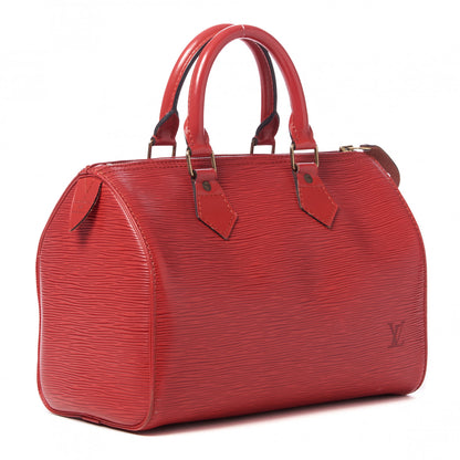 Louis Vuitton Epi Speedy 25 Castillan Red 2 of 9