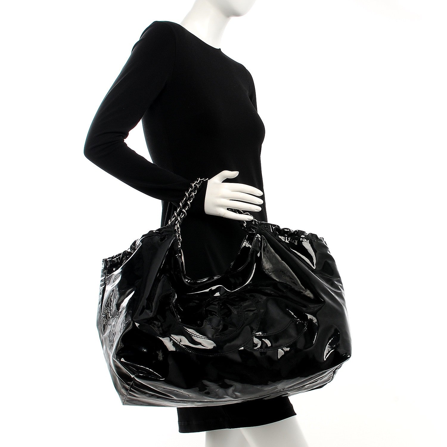 Chanel Vinyl XL Coco Cabas Black 2 of 9