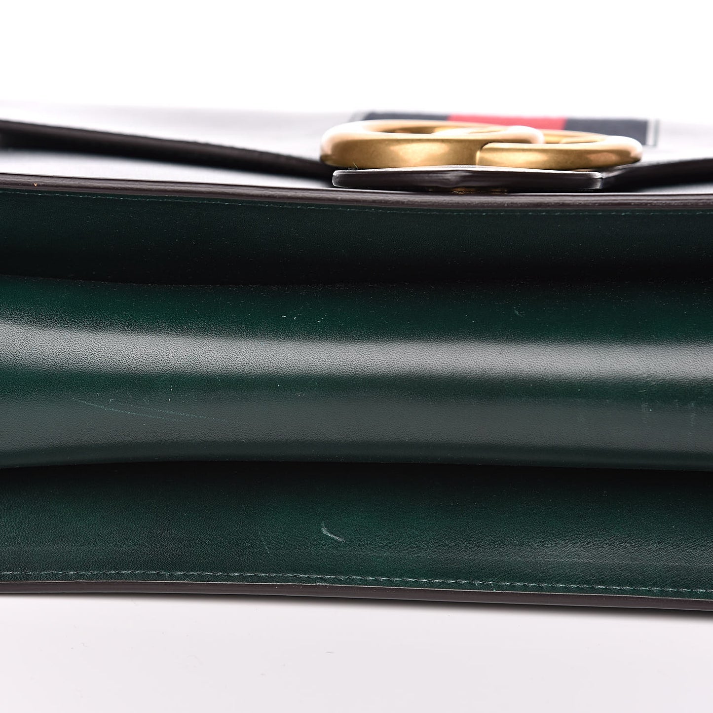 Tuscany Lux Calfskin Web GG Marmont Shoulder Bag Verde