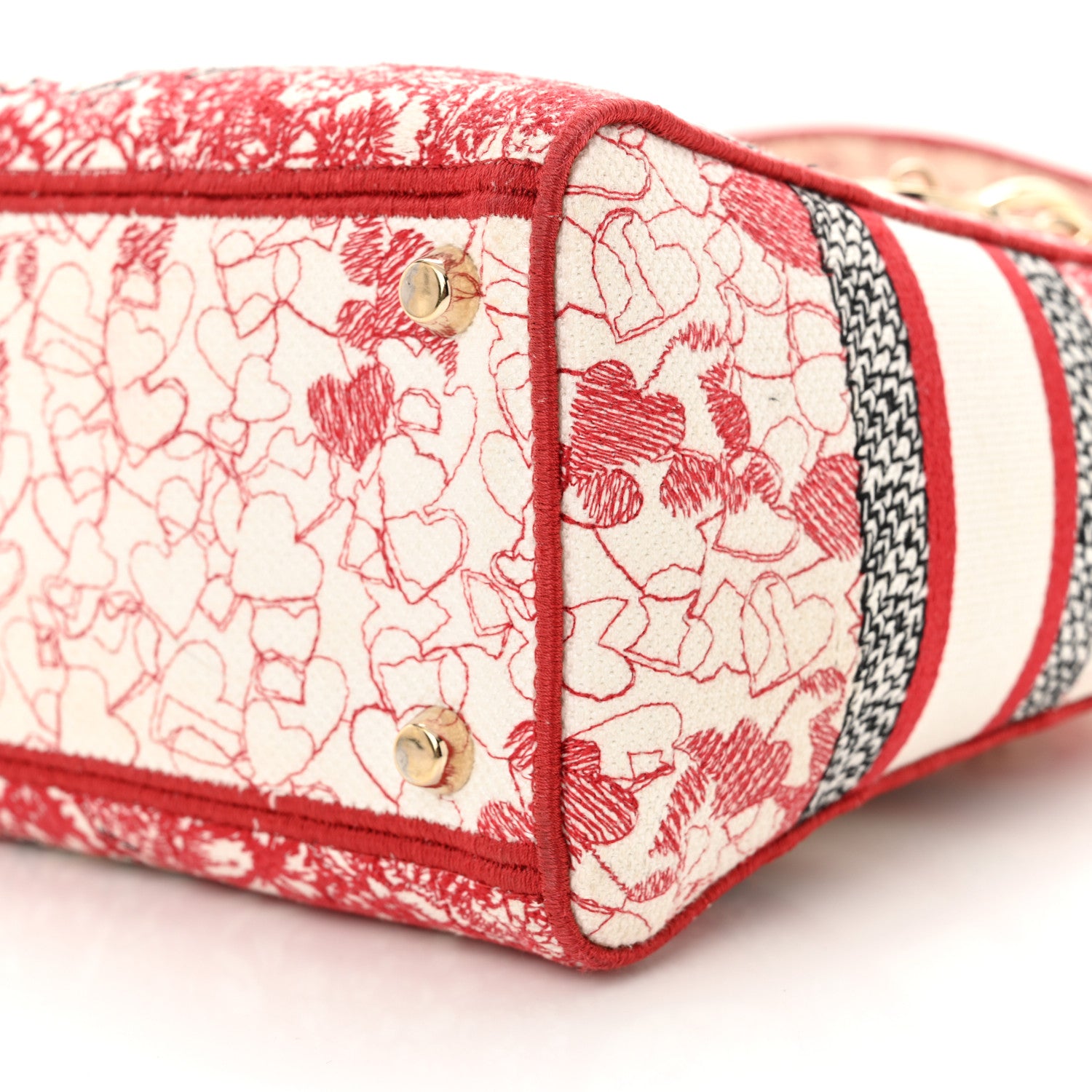 Christian Dior Canvas Embroidered Medium Dioramour D-Royaume Lady D-Lite Red Multicolor 10 of 13