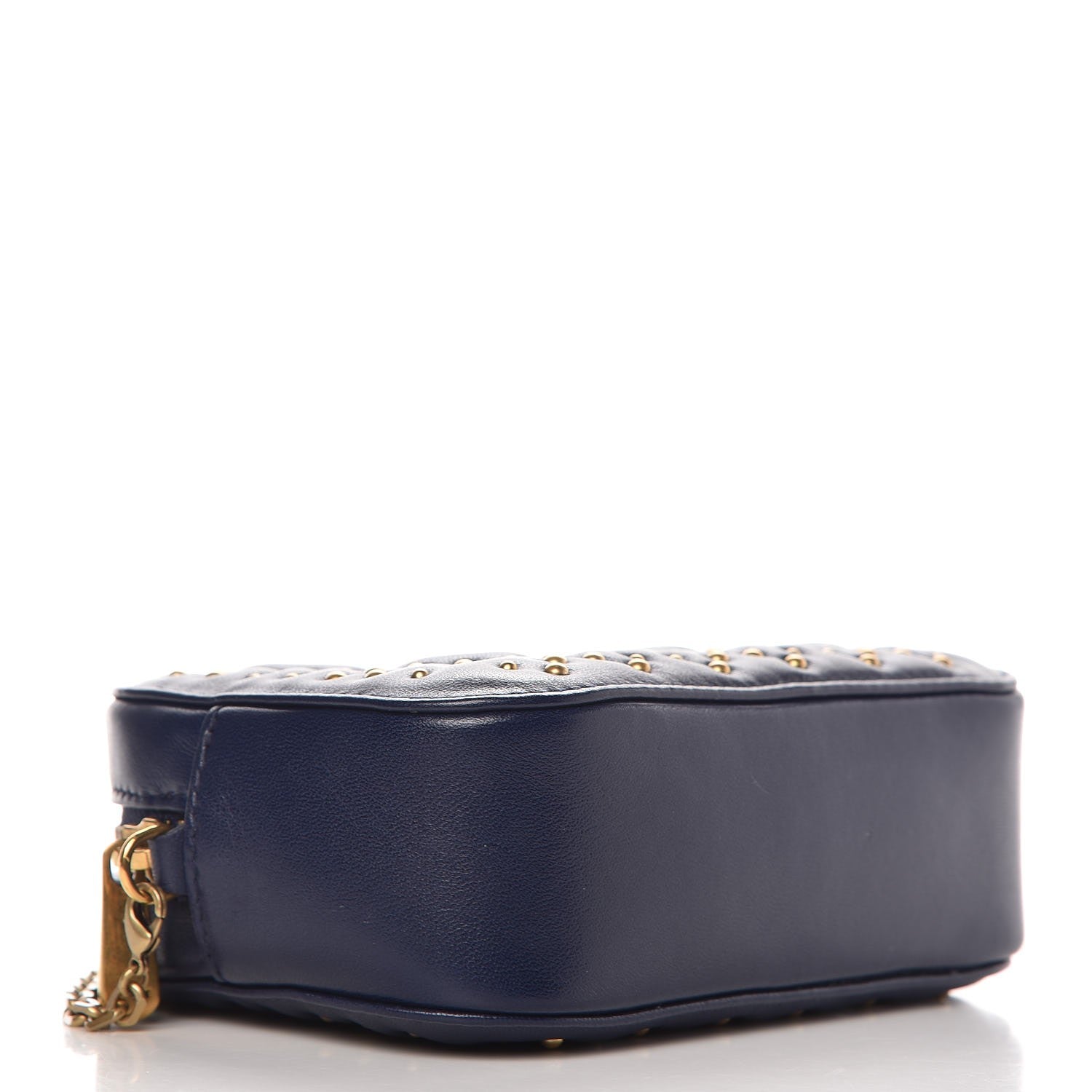 Christian Dior Lambskin Cannage Studded Lady Dior Camera Case Pouch Blue 4 of 7