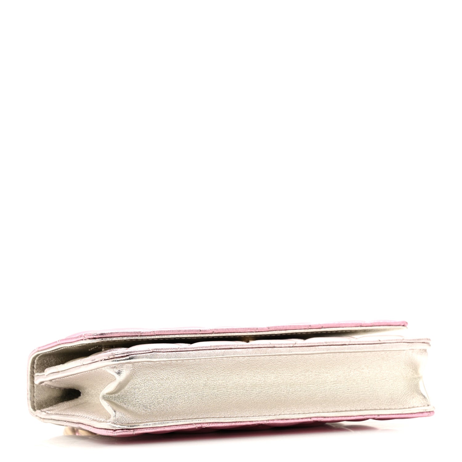 Chanel Gradient Metallic Lambskin Quilted Like A Wallet Wallet On Chain WOC Gold Pink 4 of 14