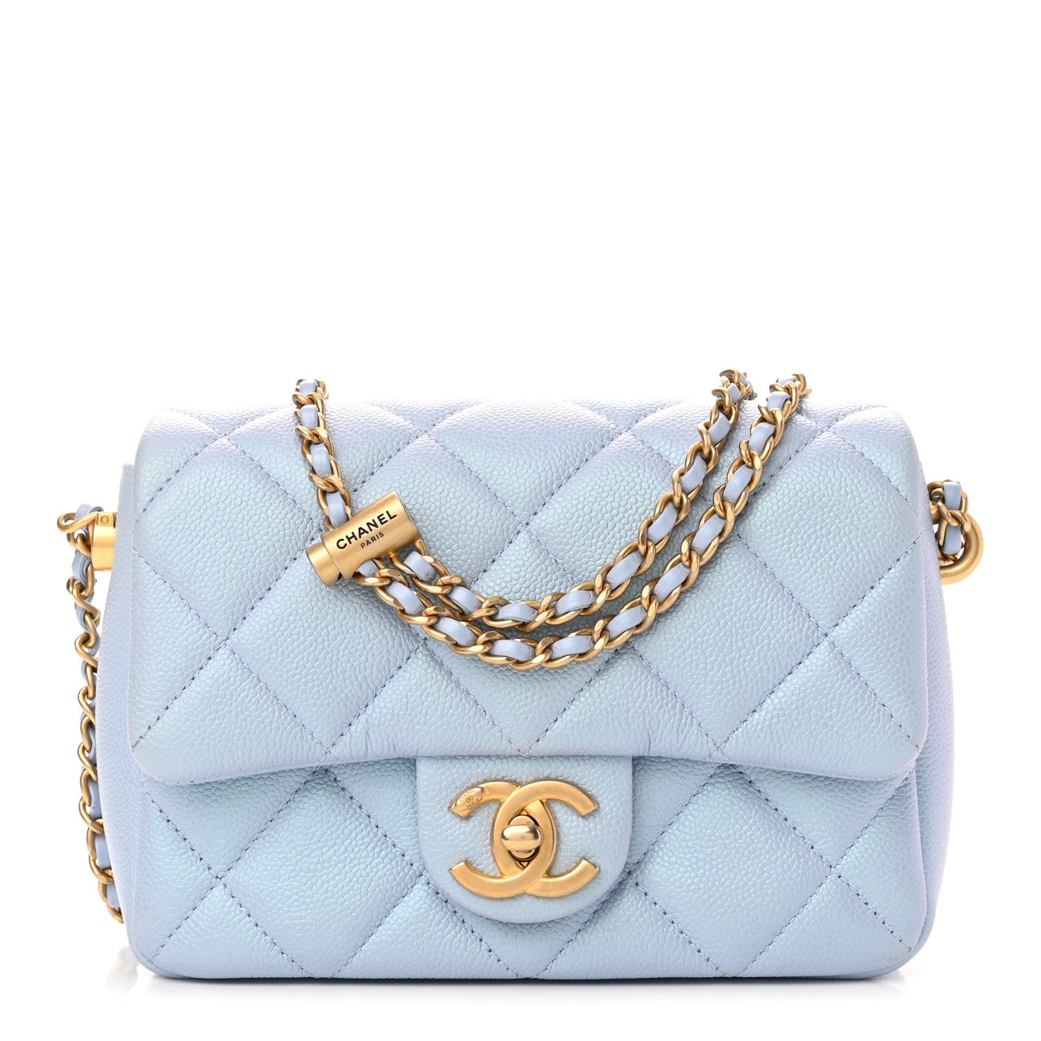 Chanel Iridescent Caviar Quilted Mini My Perfect Flap Light Blue 1 of 9