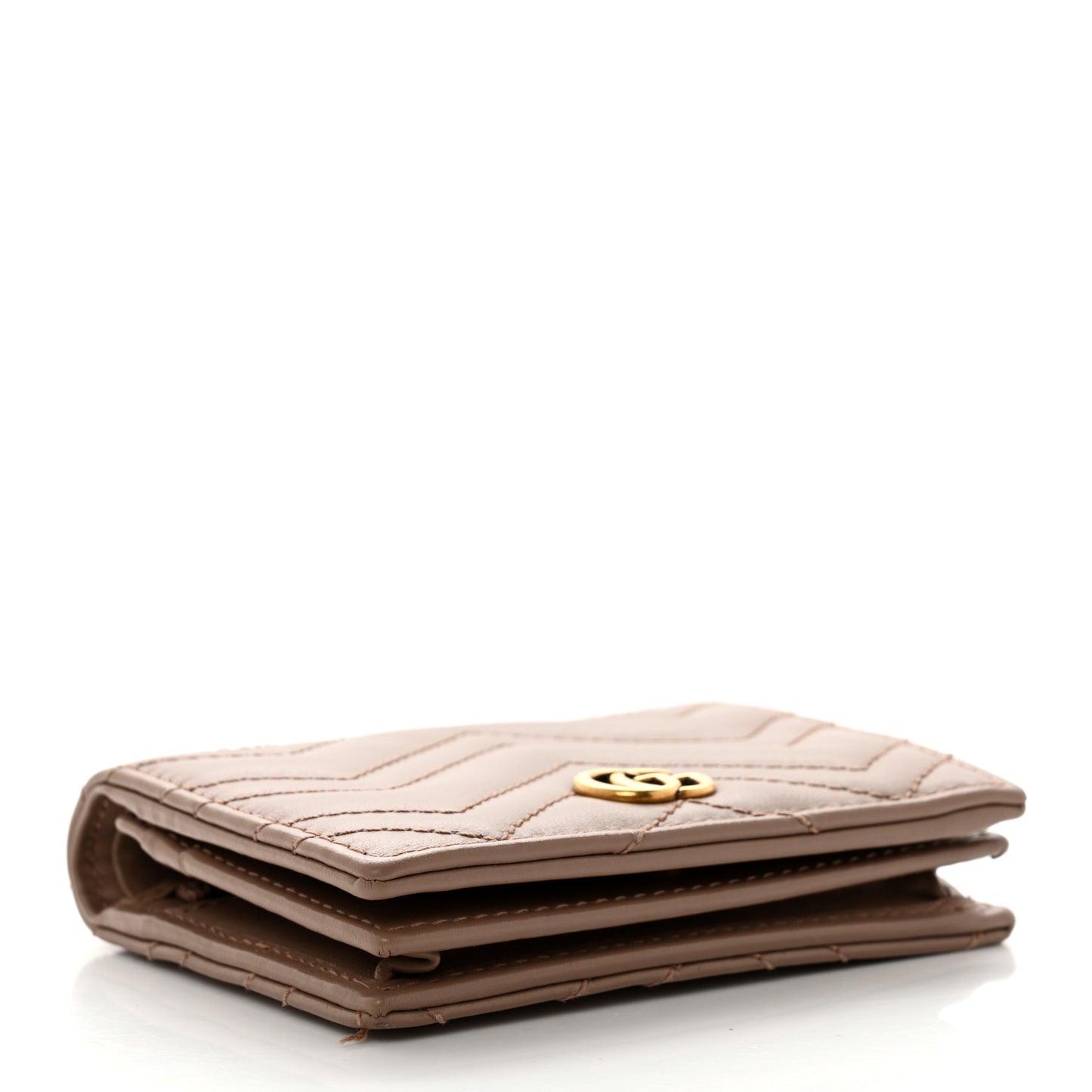 Calfskin Matelasse GG Marmont Card Case Porcelain Rose