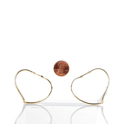 Tiffany 18K Yellow Gold Medium Elsa Peretti Open Heart Hoop Earrings 2 of 6