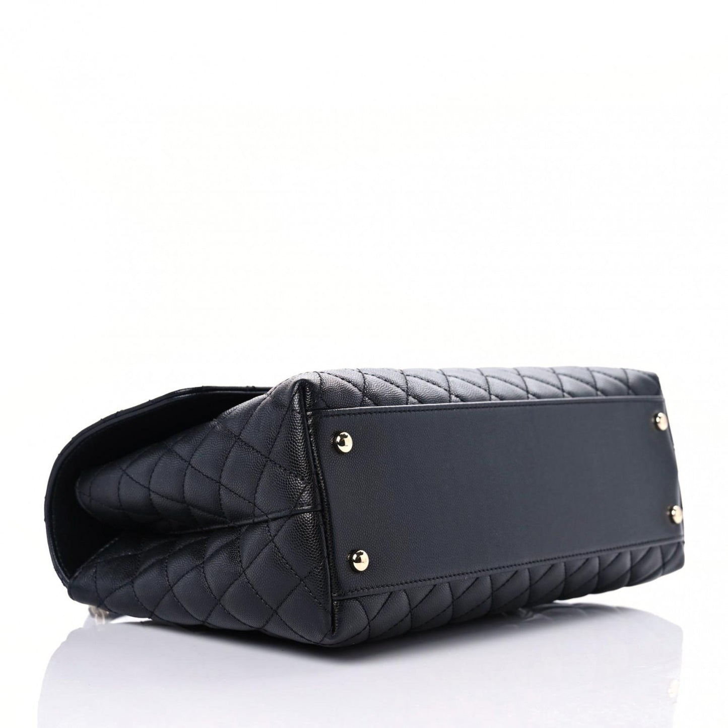 Caviar Quilted Medium Coco Handle Flap Black