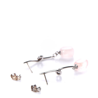 Tiffany Sterling Silver Rose Quartz Twirl Drop Earrings 3 of 4