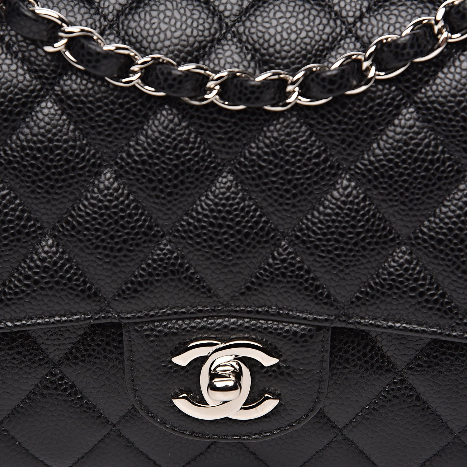 Chanel Caviar Quilted Medium Double Flap Black 12 of 13