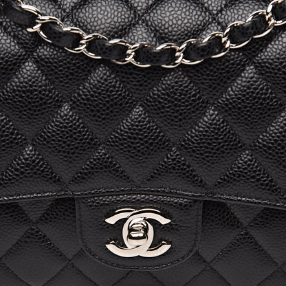 Chanel Caviar Quilted Medium Double Flap Black 12 of 13