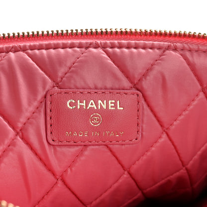 Chanel Lambskin Quilted Medium Casino Beauty CC Cosmetic Case Fuchsia 6 of 14