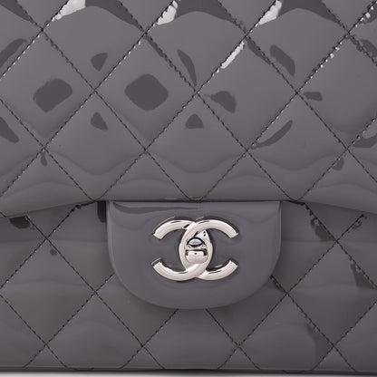 Chanel Patent Quilted Jumbo Double Flap Grey 8 of 11