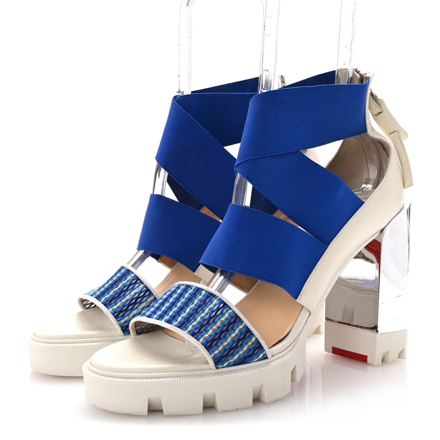 Calfskin Patrouiagoma 100 Platform Sandals 40 Blue
