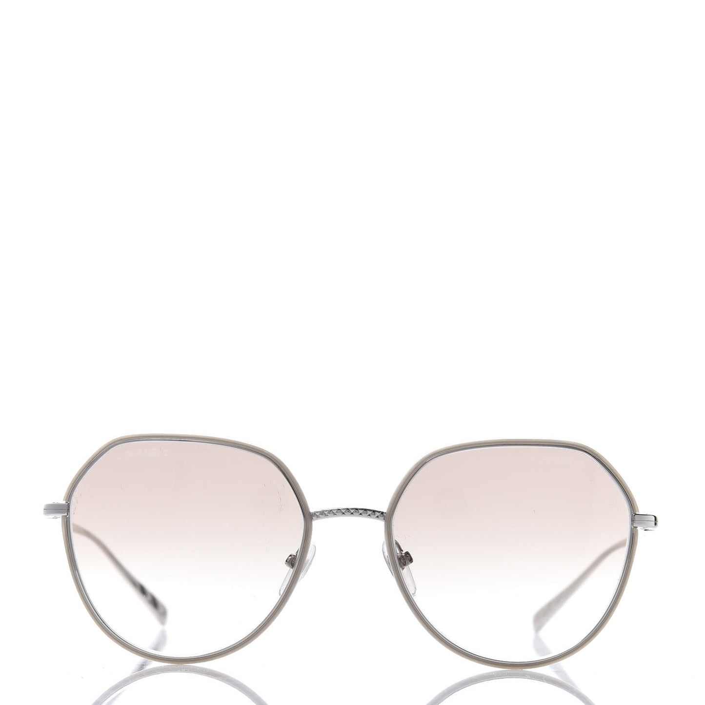 Round Sunglasses 4251-J Silver Brown