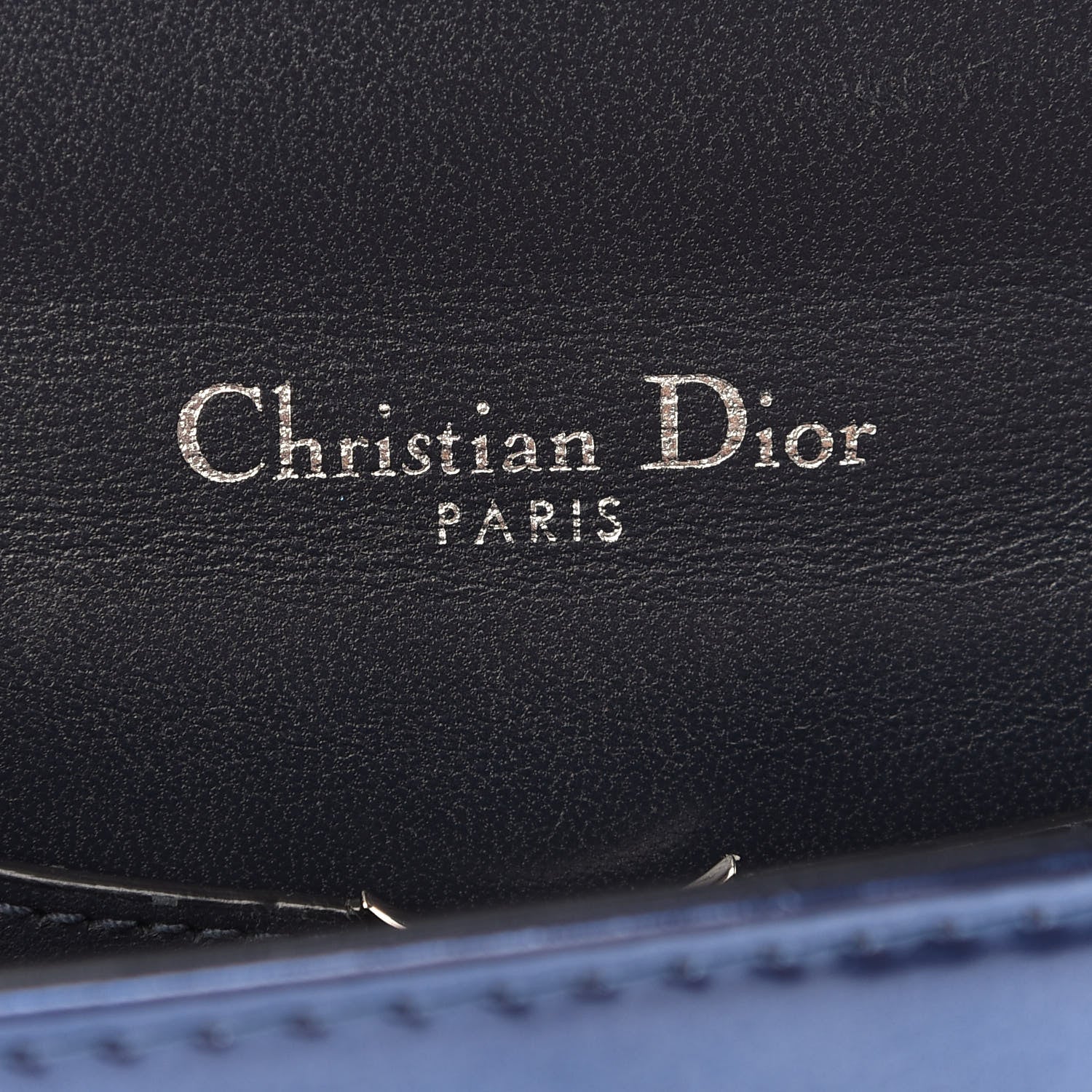 Christian Dior Metallic Patent Micro-Cannage Mini Diorama Flap Bag Blue 8 of 9