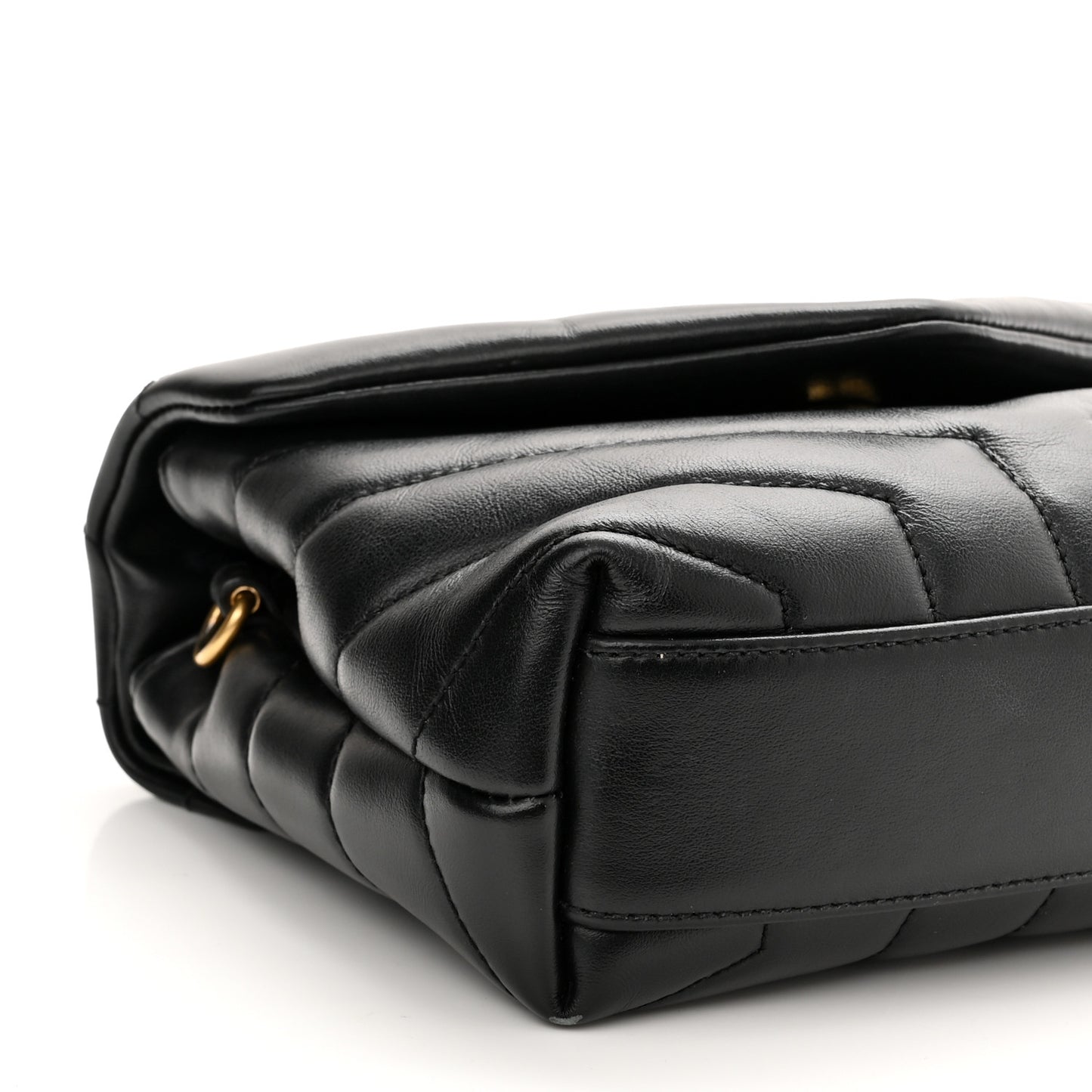Calfskin Y Quilted Monogram Toy Loulou Crossbody Bag Black