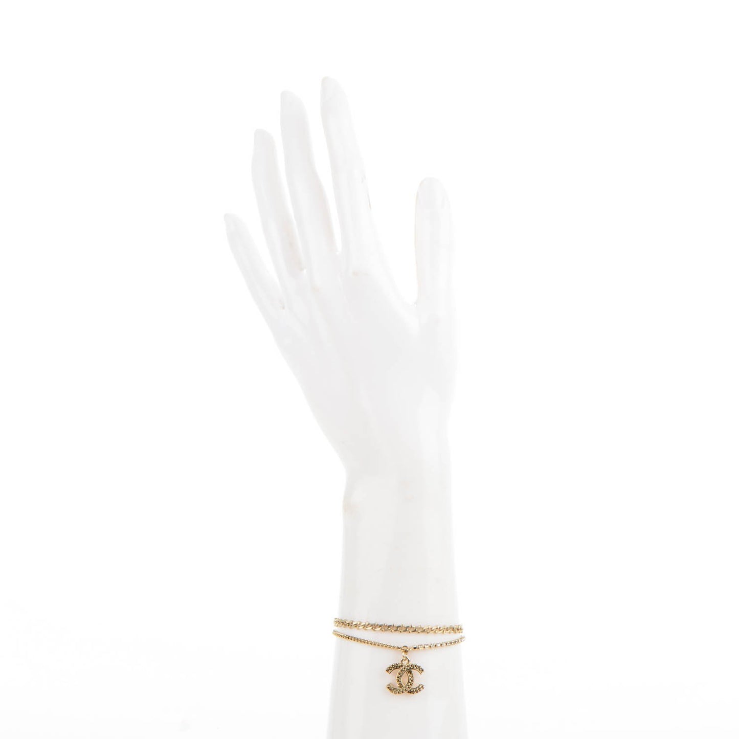 Crystal CC Chain Bracelet Gold