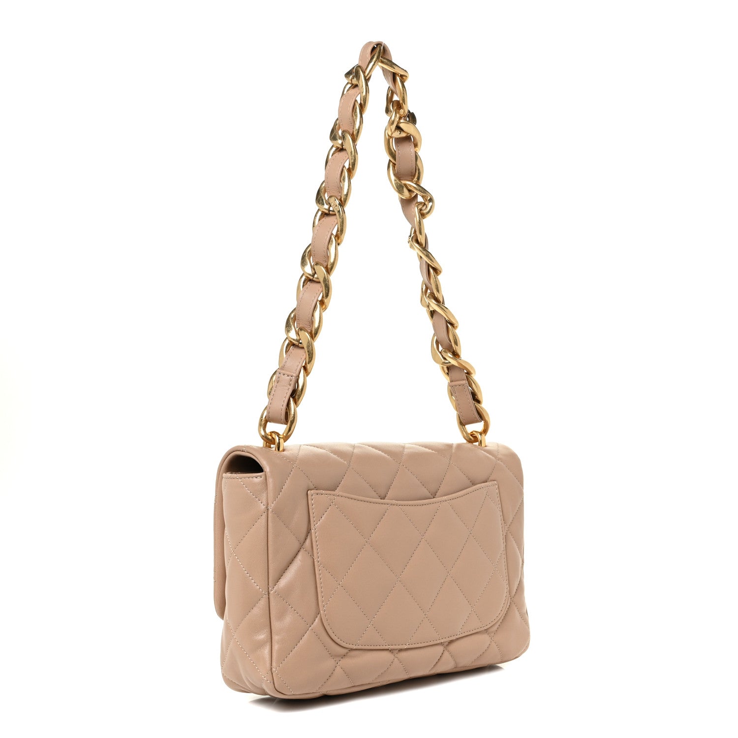 Chanel Lambskin Quilted Large CC Funky Town Flap Beige 3 of 10