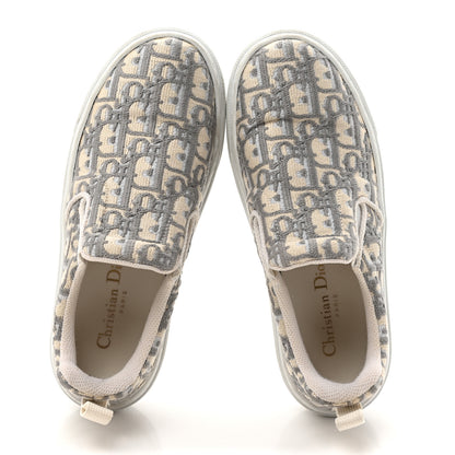 Christian Dior Canvas Oblique Embroidered Womens Solar Slip On Sneakers 35.5 Grey Stone 2 of 10