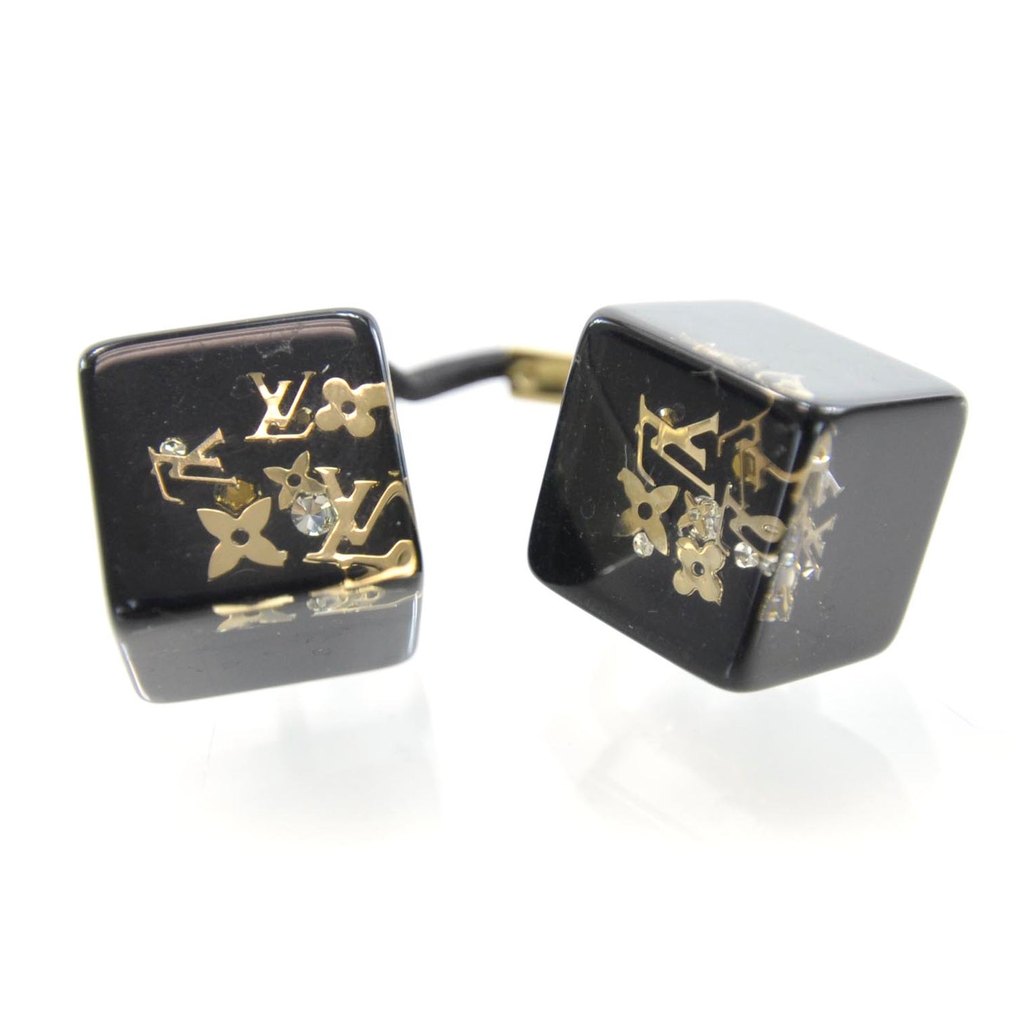 Inclusion Black Hair Cubes Gold Monogram