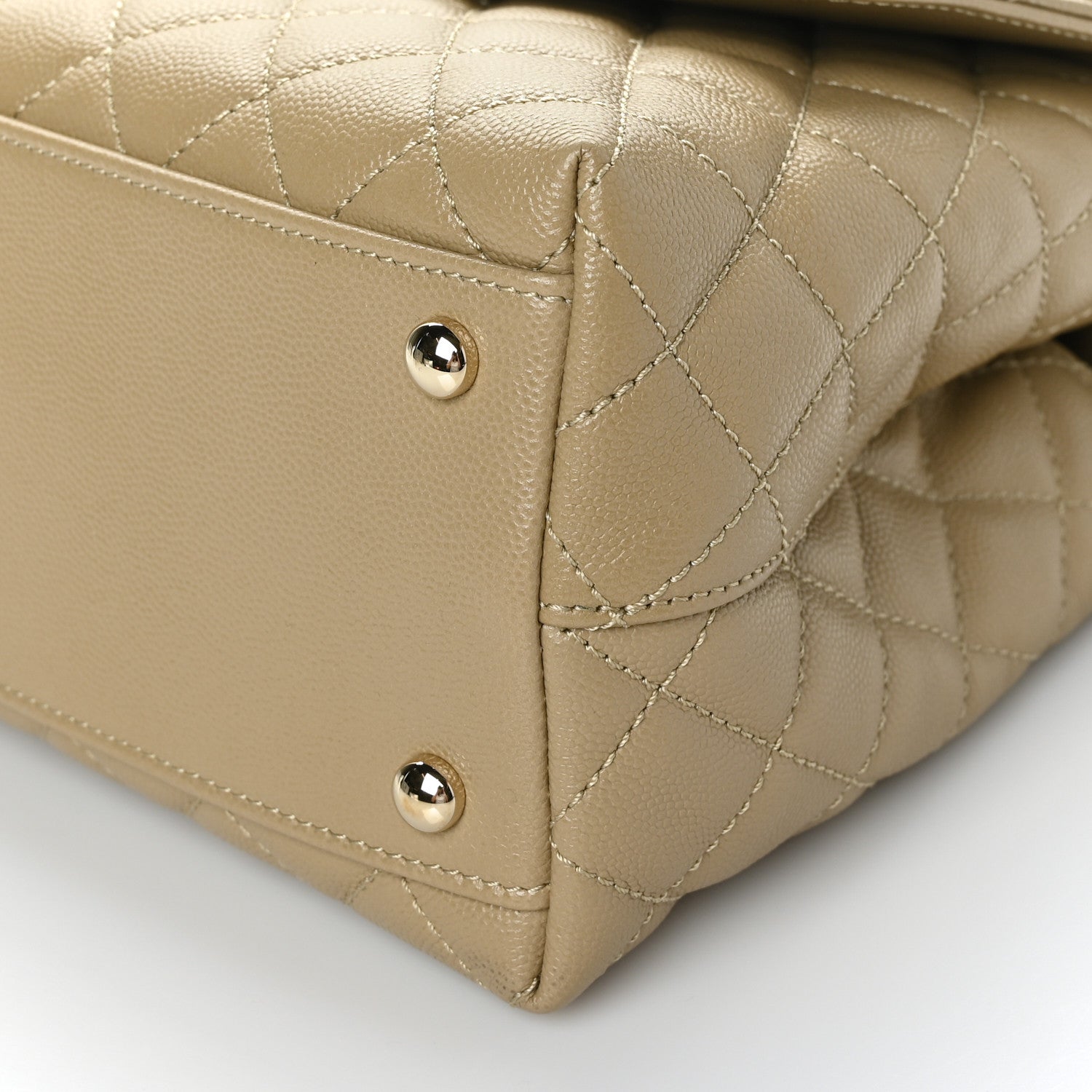 Chanel Caviar Lizard Embossed Quilted Small Coco Handle Flap Dark Beige 9 of 9