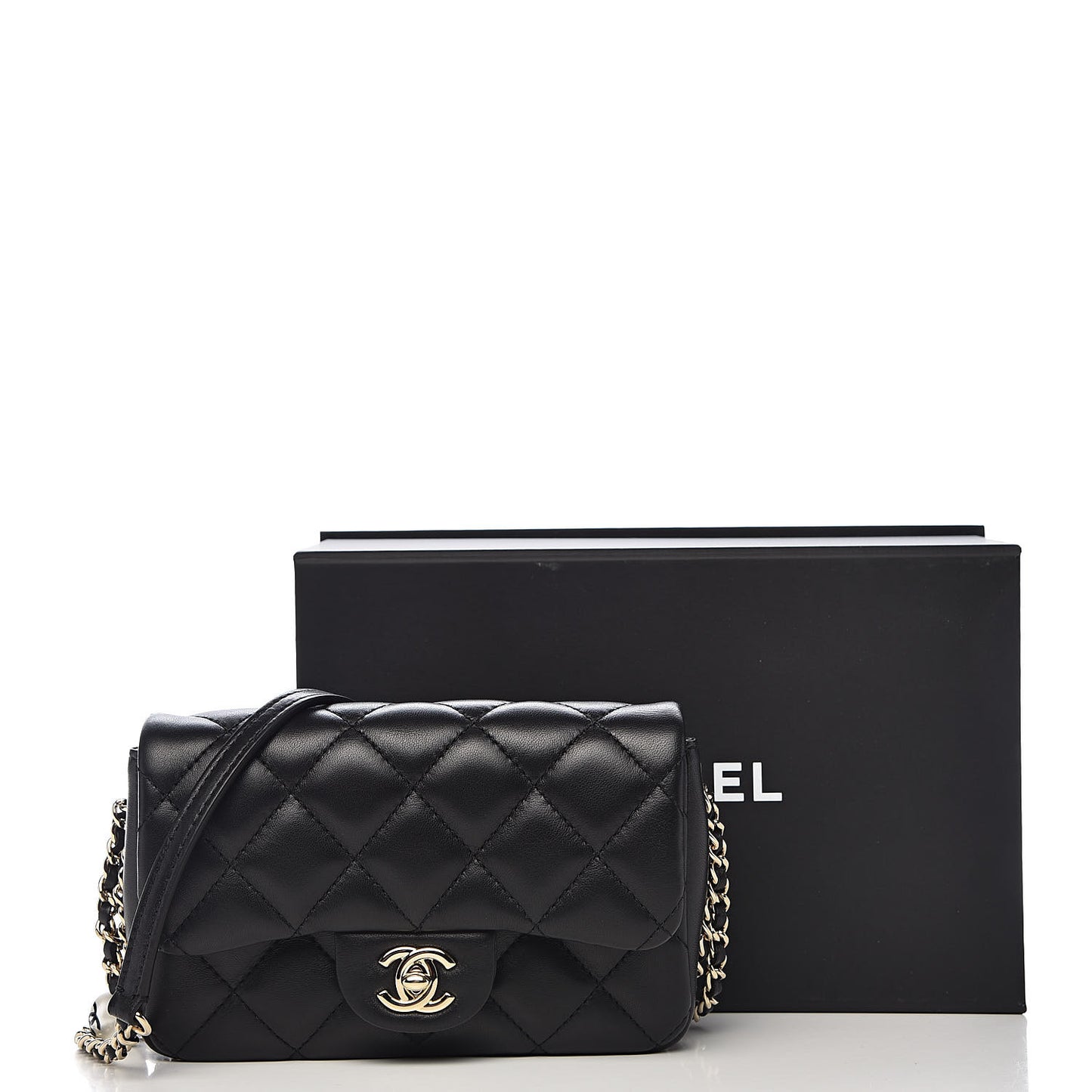 Lambskin Quilted Mini My Precious Flap Black