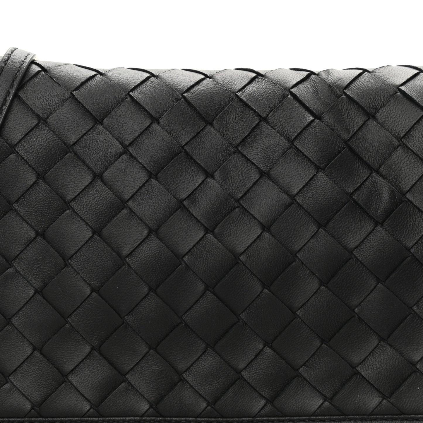 Nappa Intrecciato Crossbody Messenger Flap Black