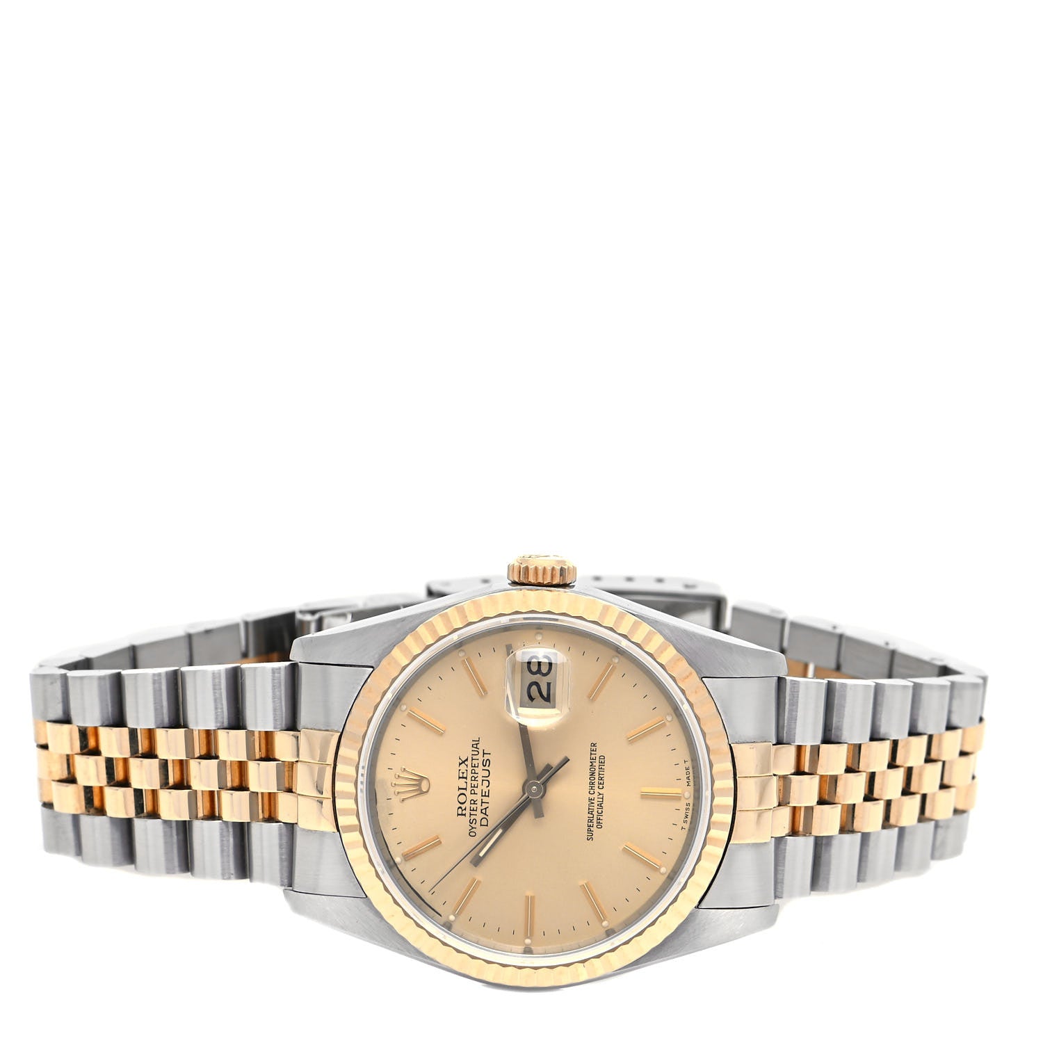 Rolex Stainless Steel 18K Yellow Gold 36mm Oyster Perpetual Datejust Watch Champagne 16233 2 of 4