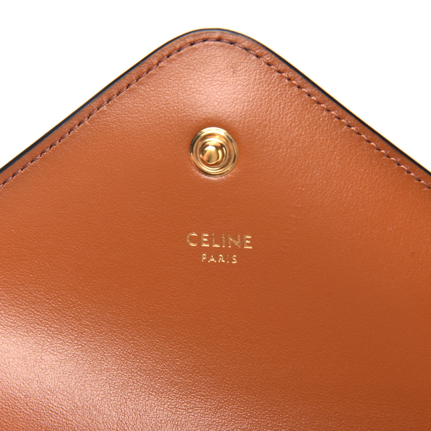 Celine Triomphe Canvas Maillon Wallet On Chain Bag Tan 6 of 8