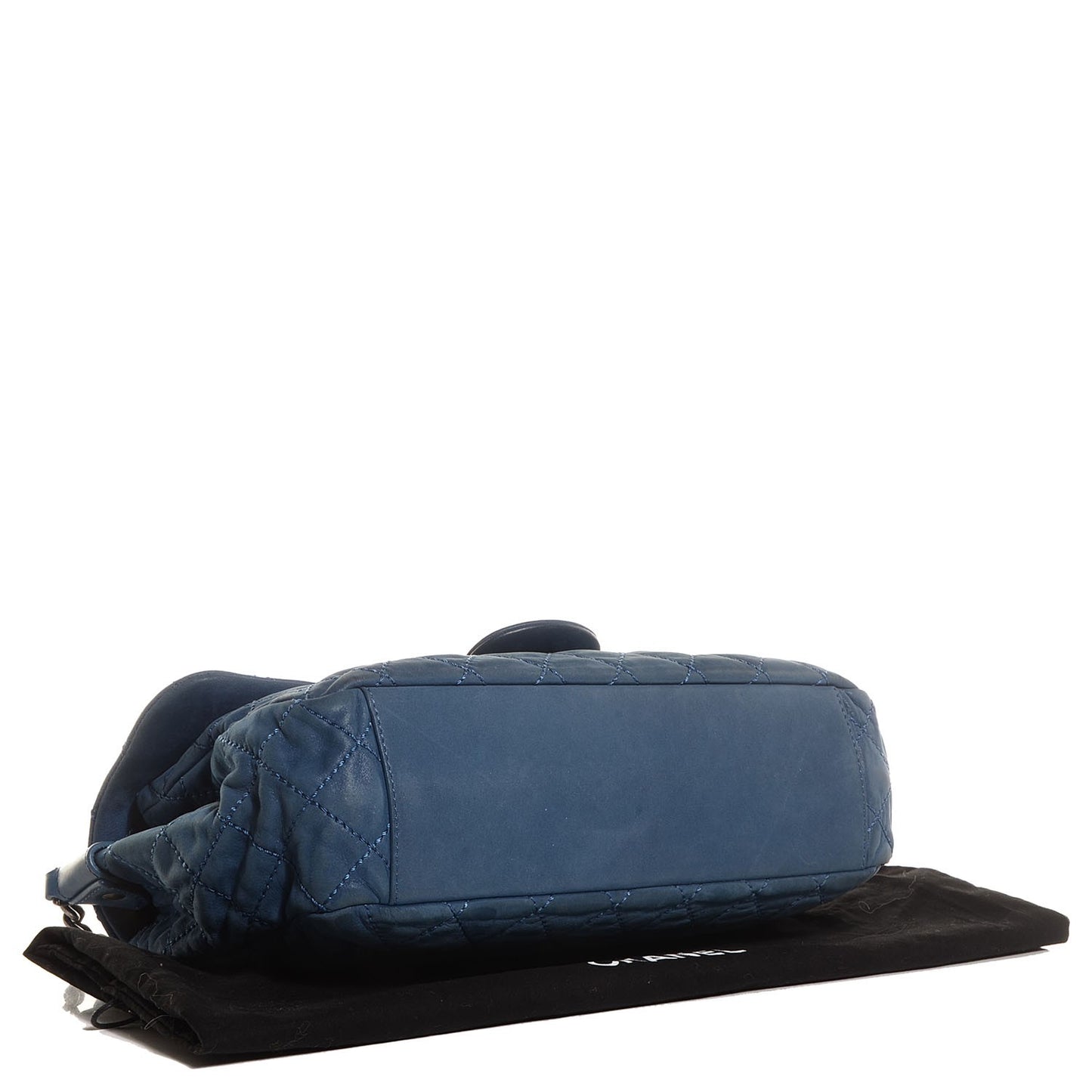 Iridescent Calfskin Coco Daily Large Flap Blue