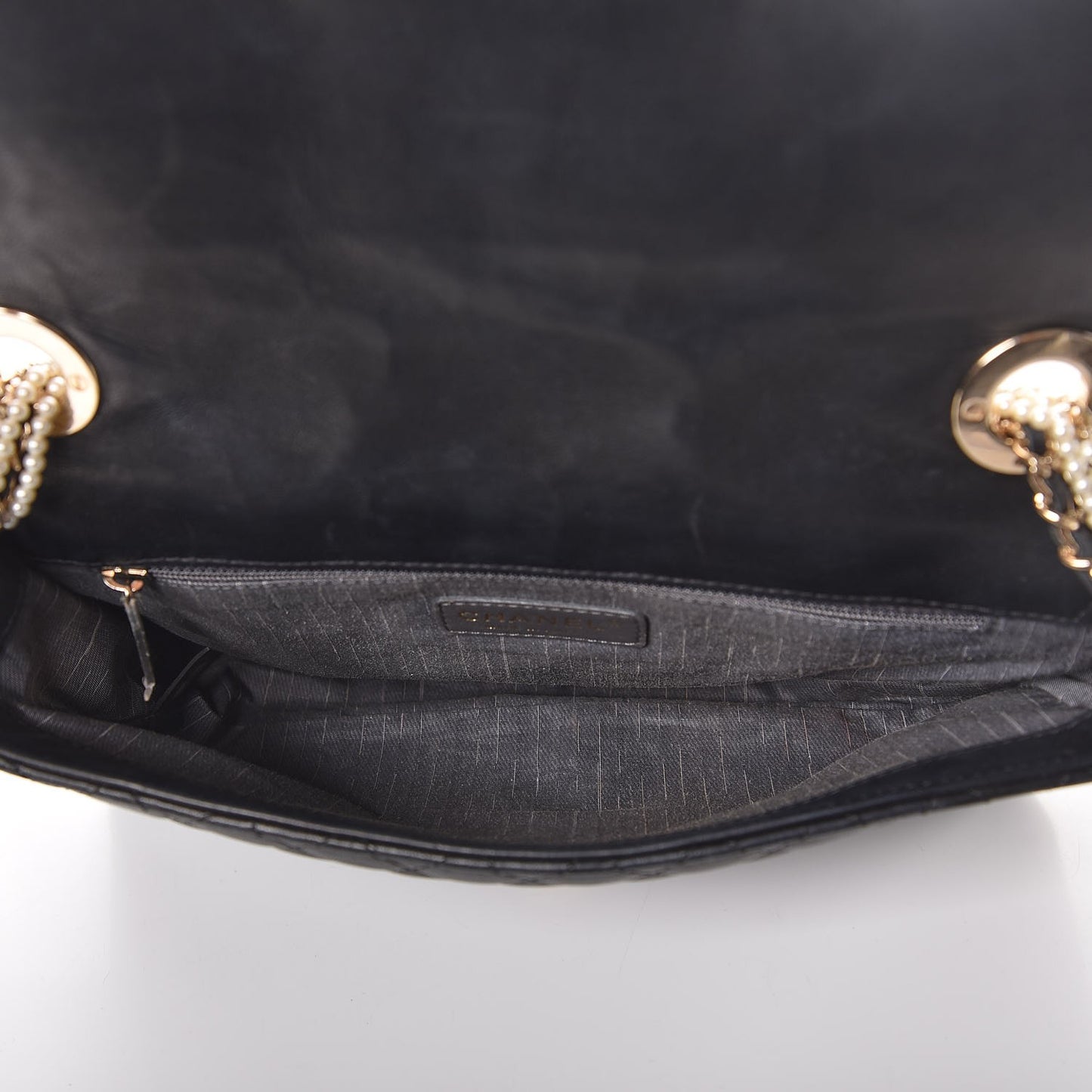 Lambskin Quilted Medium Westminster Pearl Flap Black