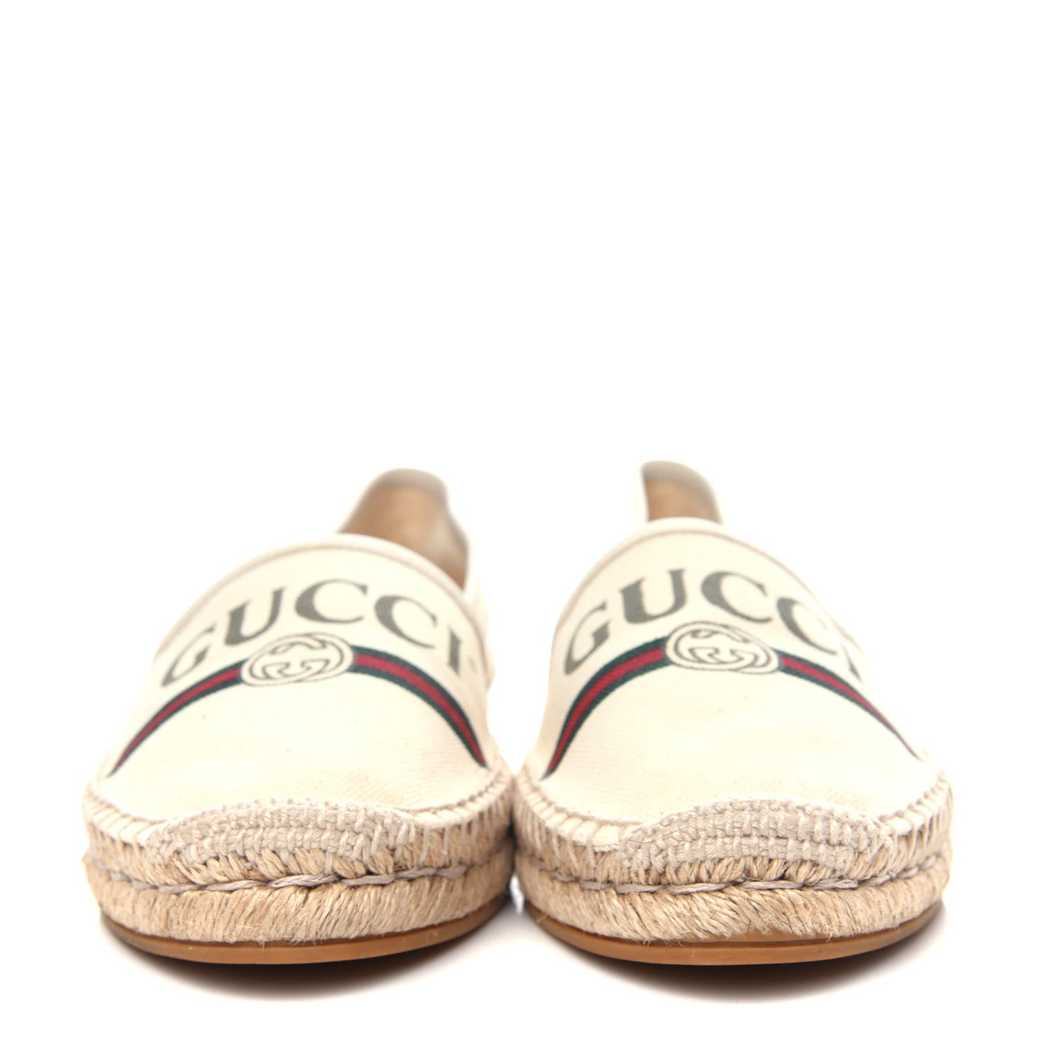 Gucci Canvas Logo Espadrilles 38.5 Greggio White 2 of 13