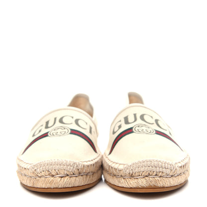 Gucci Canvas Logo Espadrilles 38.5 Greggio White 2 of 13