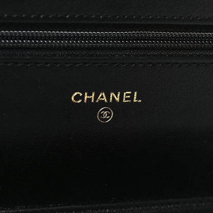 Chanel Lambskin Quilted Chain Around Wallet On Chain WOC Black 6 of 11