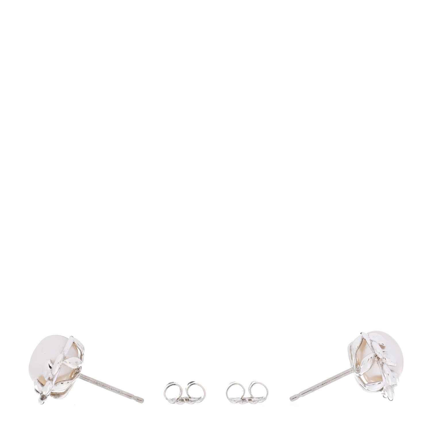 Tiffany Sterling Silver Pearl Paloma Picasso Olive Leaf Earrings 3 of 5