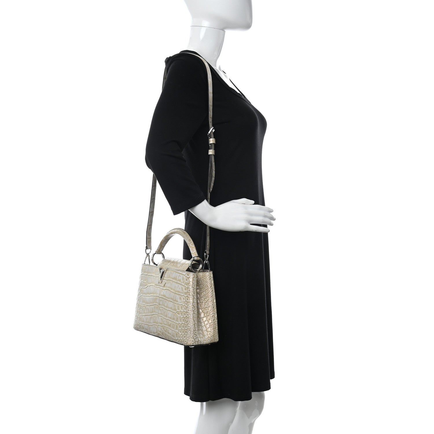 Louis Vuitton Alligator Capucines BB Mordore Gold 2 of 9