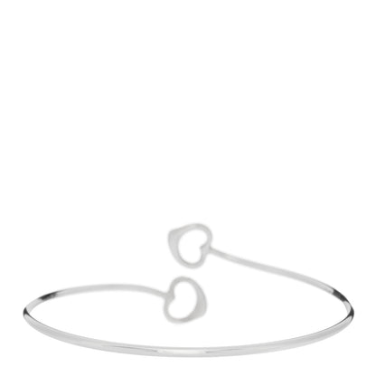Tiffany Sterling Silver Elsa Peretti Double Open Heart Bangle Bracelet 2 of 3