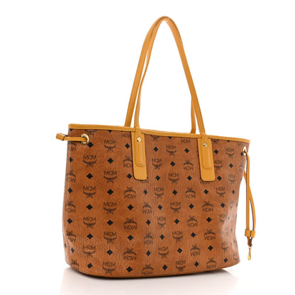 MCM Visetos Medium Liz Reversible Shopper Tote Cognac Yellow 4 of 16