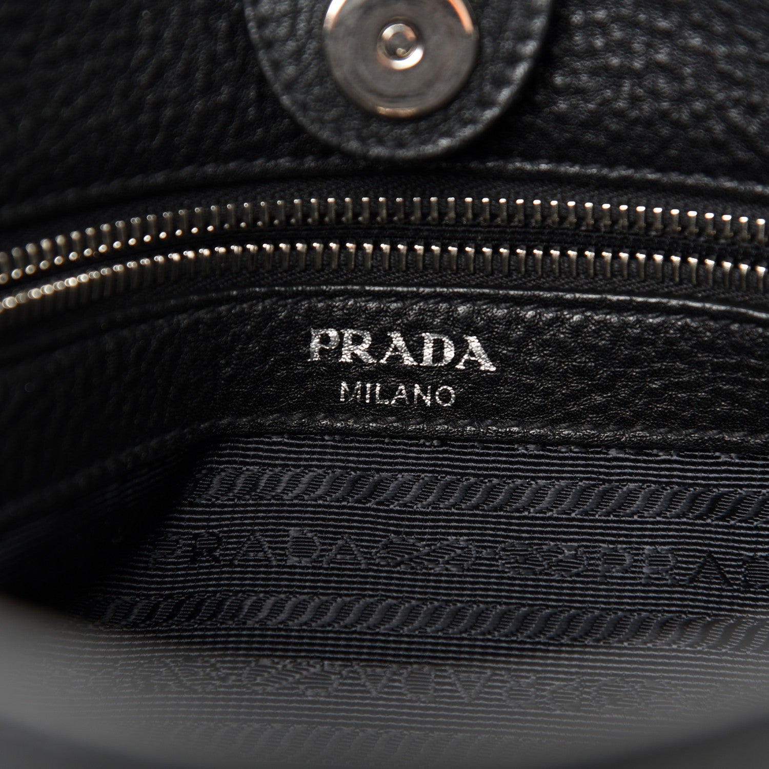 Prada Vitello Daino Bucket Bag Black 8 of 9