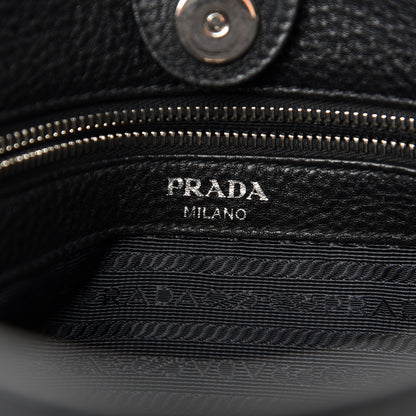 Prada Vitello Daino Bucket Bag Black 8 of 9