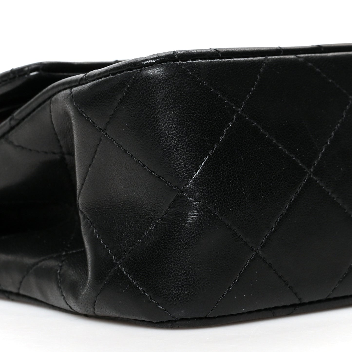 Lambskin Quilted Small Double Flap Black