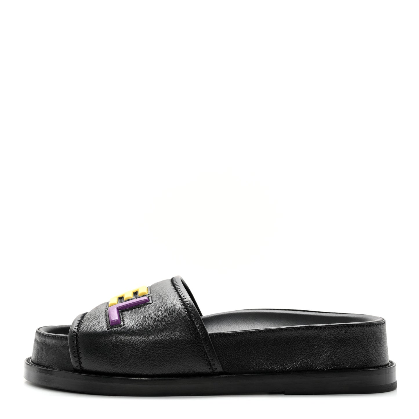 Lambskin Cha-Nel Mule Sandals 36 Black Multicolor