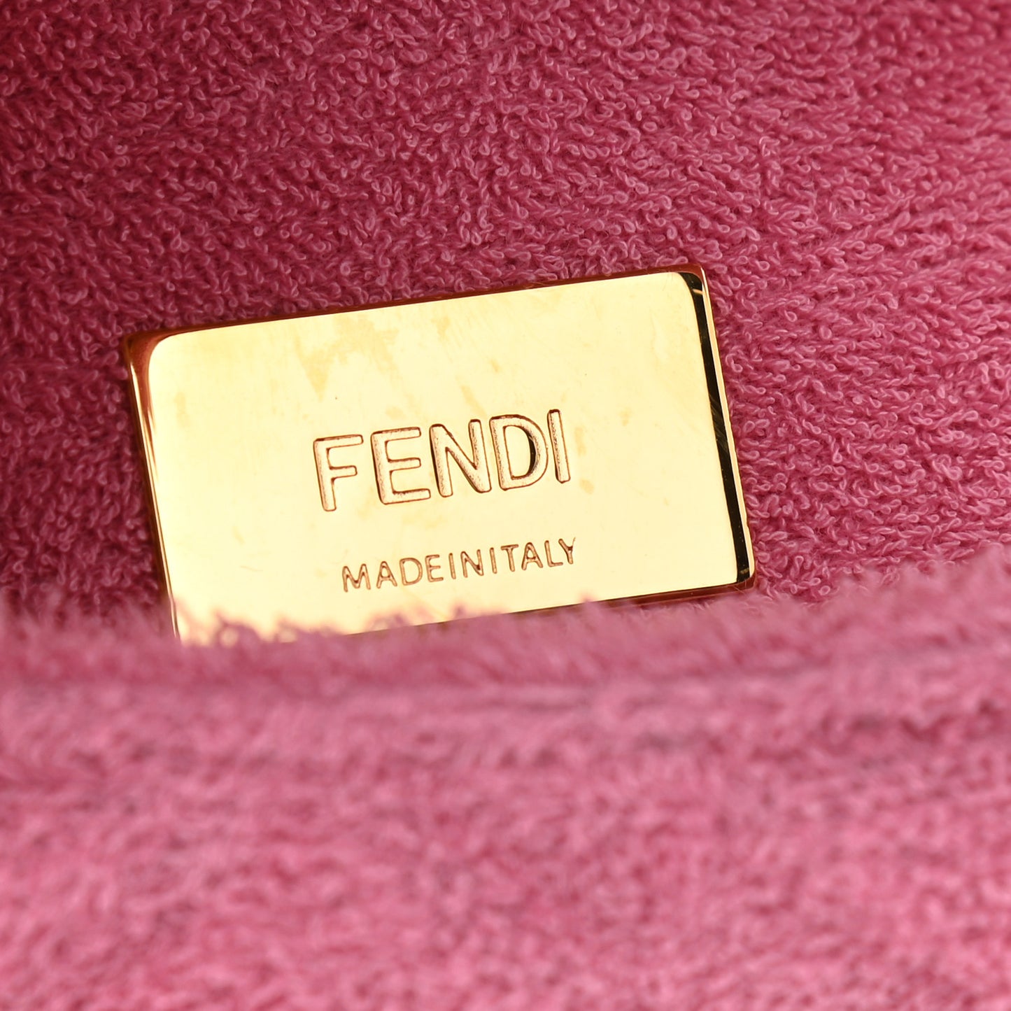Terry Cloth Vitello Century Matte FF 1974 Embossed Belt Baguette Lollypop