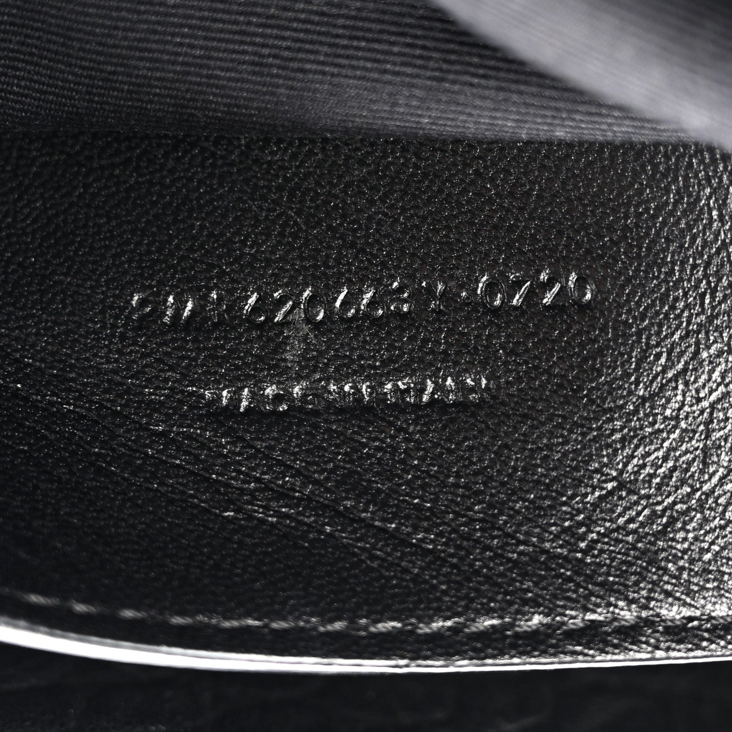 Saint Laurent Calfskin Crocodile Embossed Medium West Hollywood Monogram Fold-Over Black 7 of 13