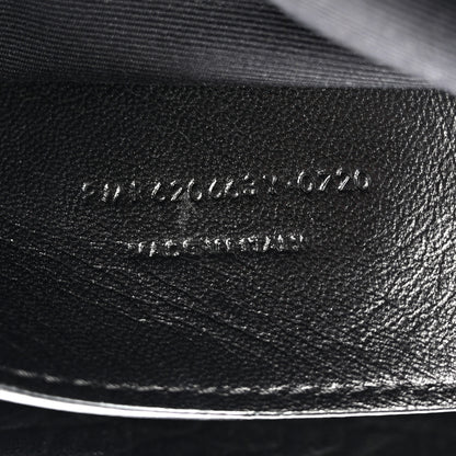 Saint Laurent Calfskin Crocodile Embossed Medium West Hollywood Monogram Fold-Over Black 7 of 13