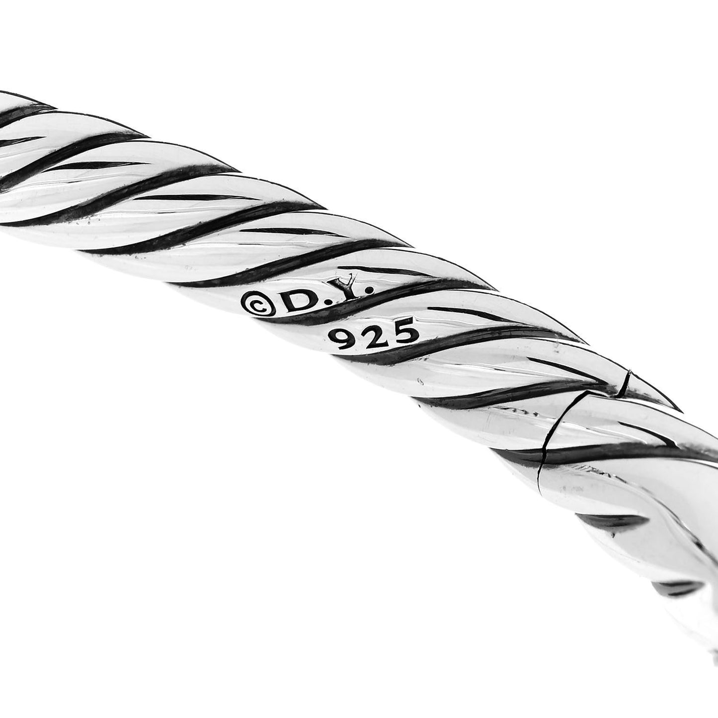 Sterling Silver Diamond 17mm Pure Form Smooth Bangle Bracelet