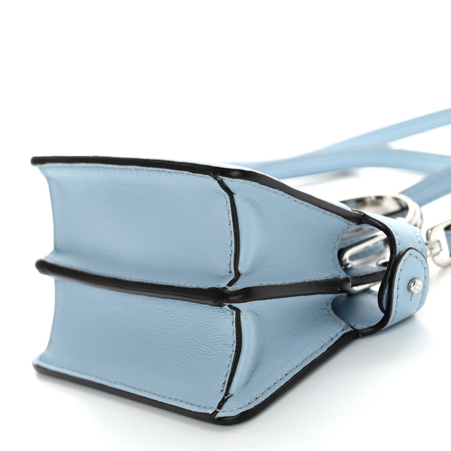Shiny Nappa Nano Peekaboo Maxi Handle Satchel Azzurro Baby
