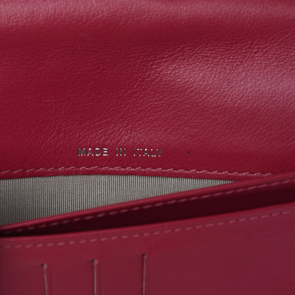 Chanel Lambskin Diamond Stitched Yen Wallet Fuchsia 7 of 17
