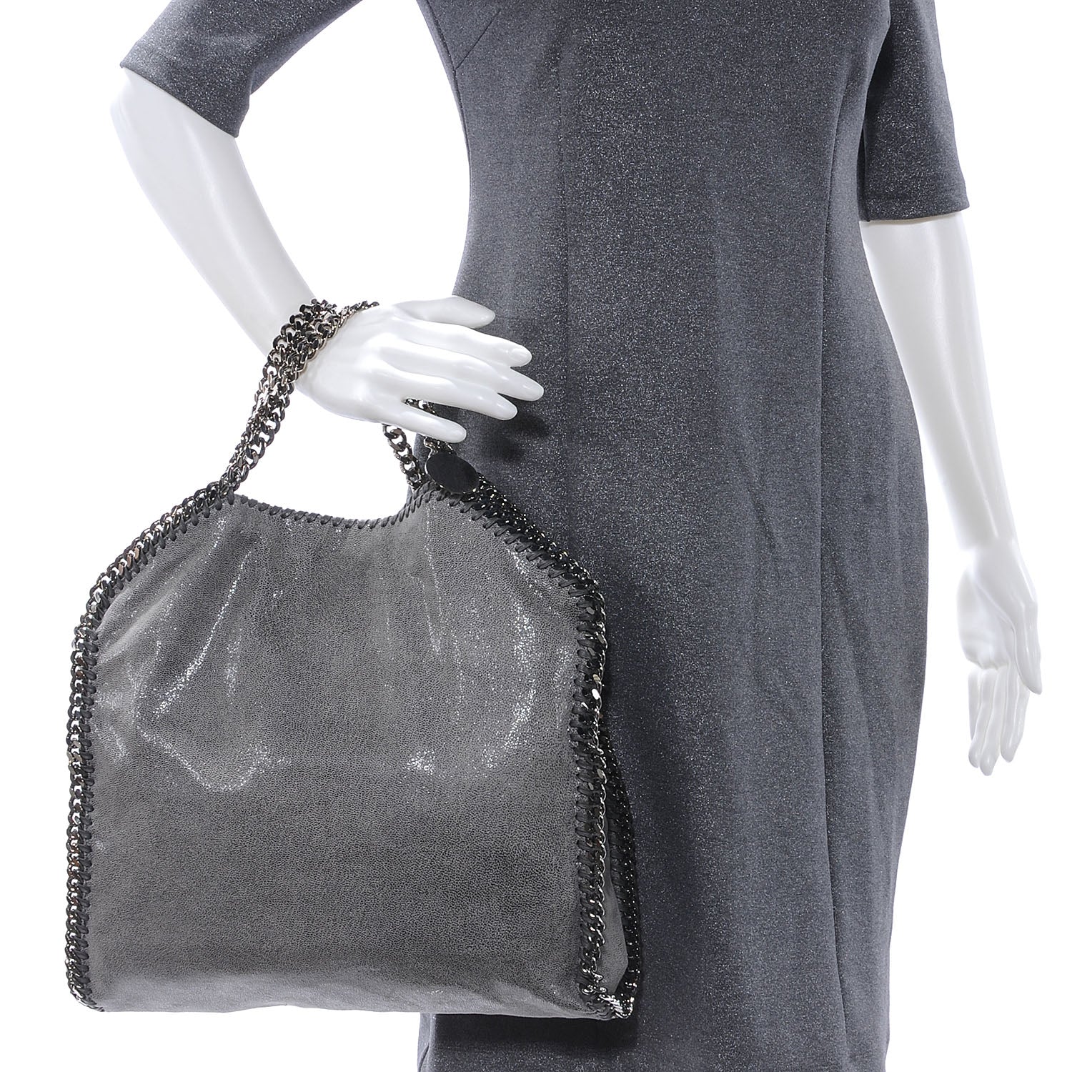 Stella McCartney Faux Leather Shaggy Deer Falabella Gray 2 of 6