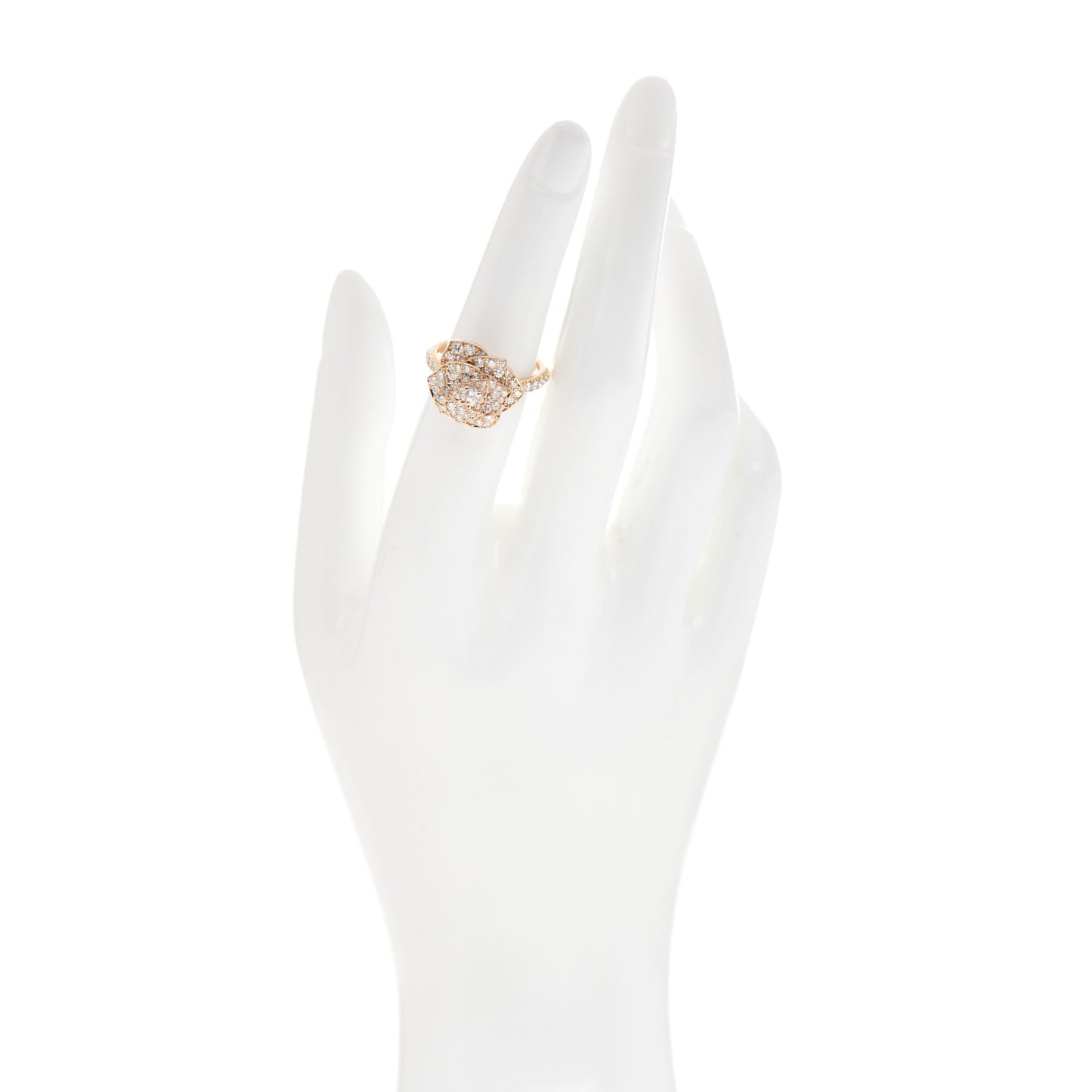 18K Rose Gold Diamond Rose Ring 52 6