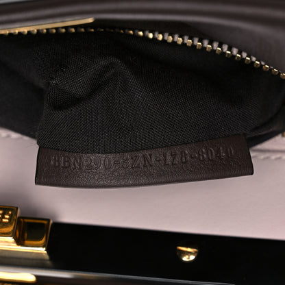 Fendi Vitello Seta Shiny Nappa Medium Peekaboo Iconic Satchel Moresco Rosa Doll 7 of 10